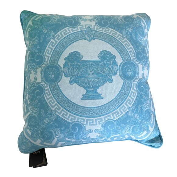 Versace Medusa Print Wool/Cashmere Pillow Cushion, large, New Made in Italy - Picture 1 of 13